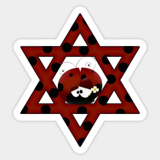 Jewish Ladybug Star of David Sticker